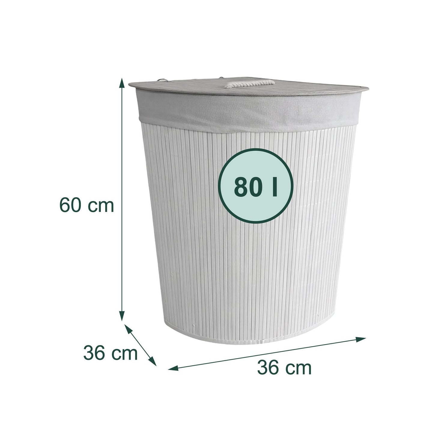 Foldable Bamboo Corner Laundry Bin with Lid