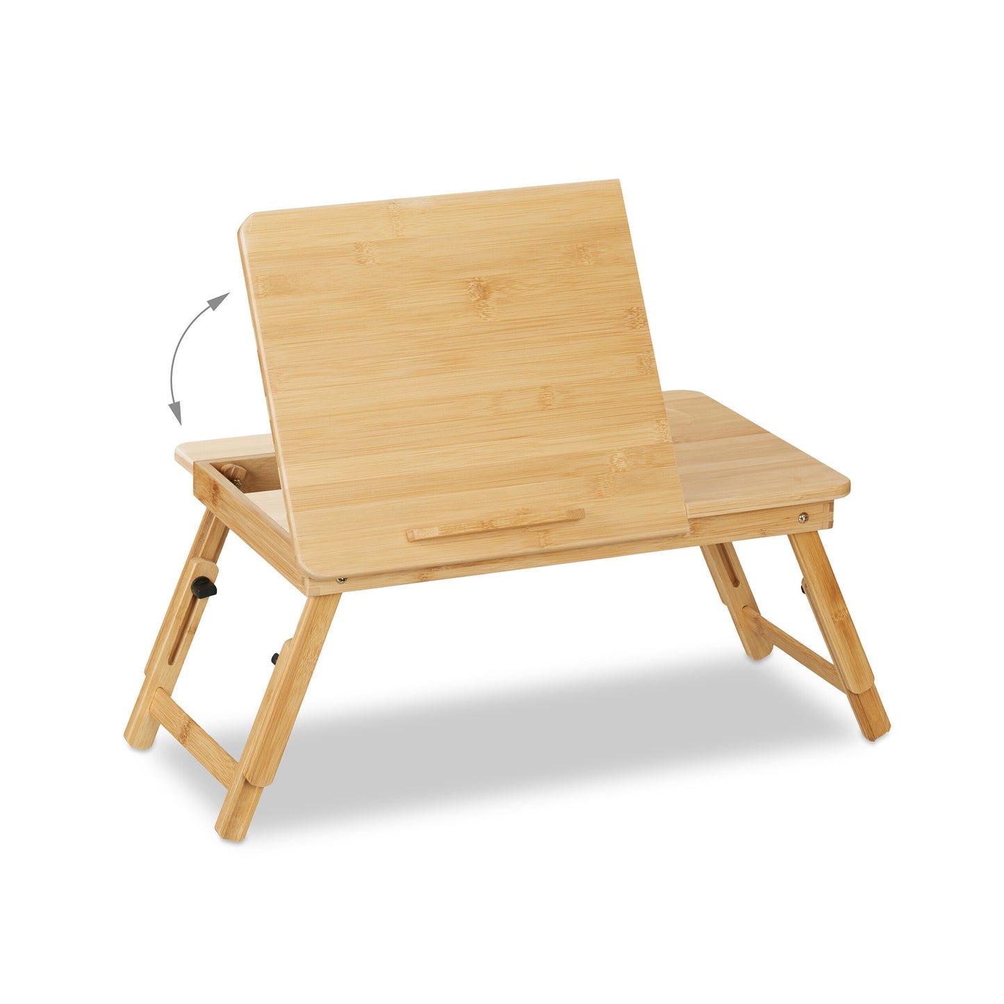 Foldable Bamboo Laptop Stand – Adjustable Bedside Table