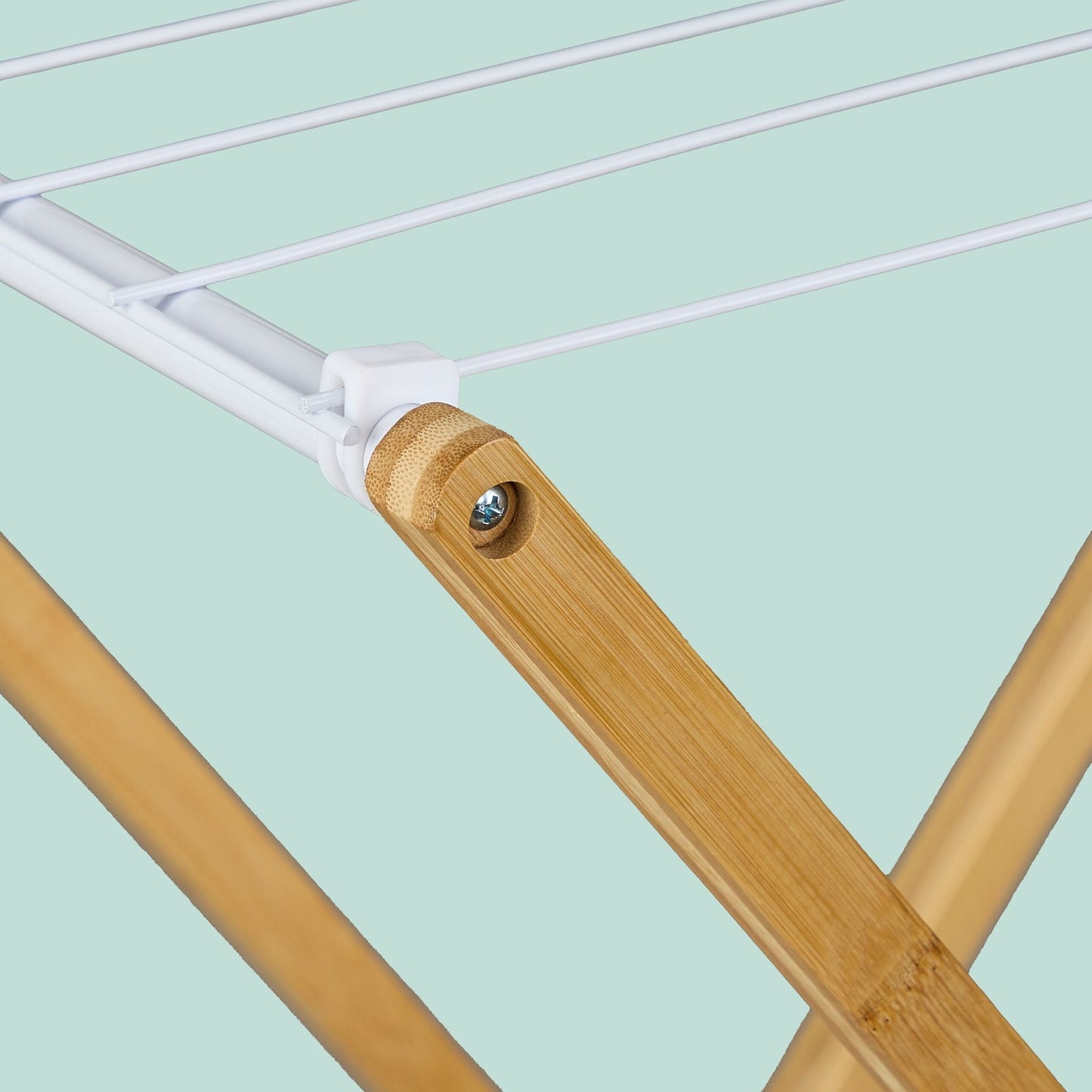 Foldable Bamboo Metal Laundry Rack – Space-Saving Dryer