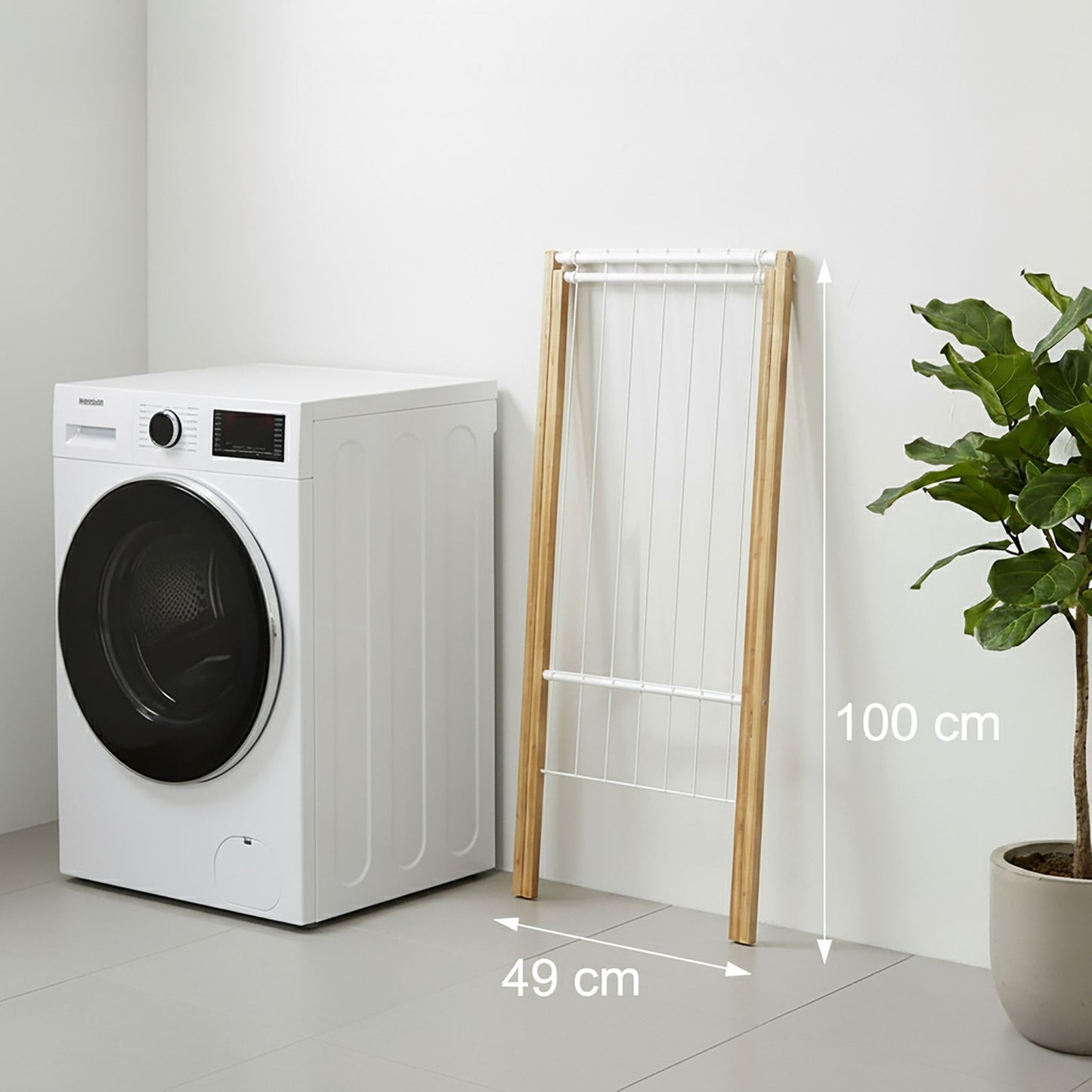 Foldable Bamboo Metal Laundry Rack – Space-Saving Dryer