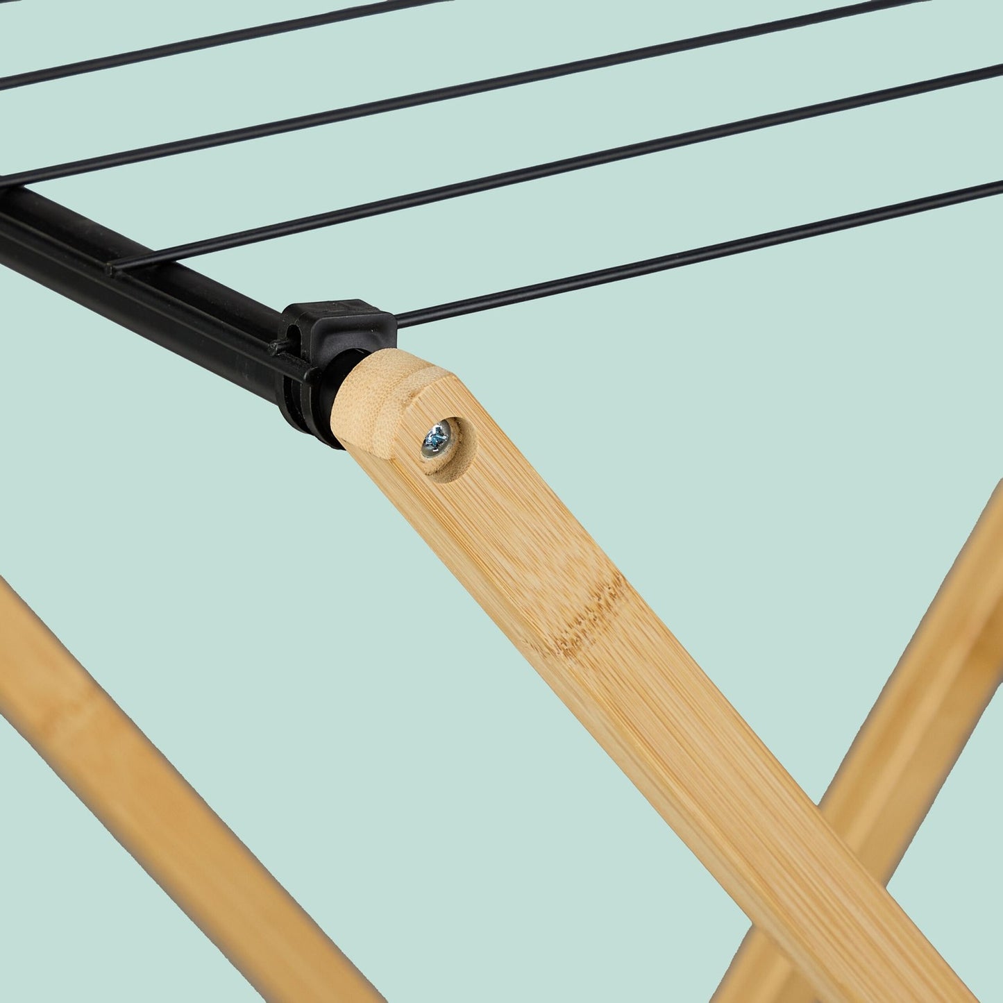 Foldable Bamboo Metal Laundry Rack – Space-Saving Dryer