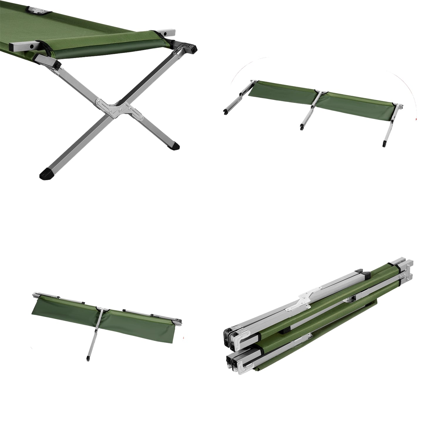 Foldable Camp Bed, Green, 200 cm