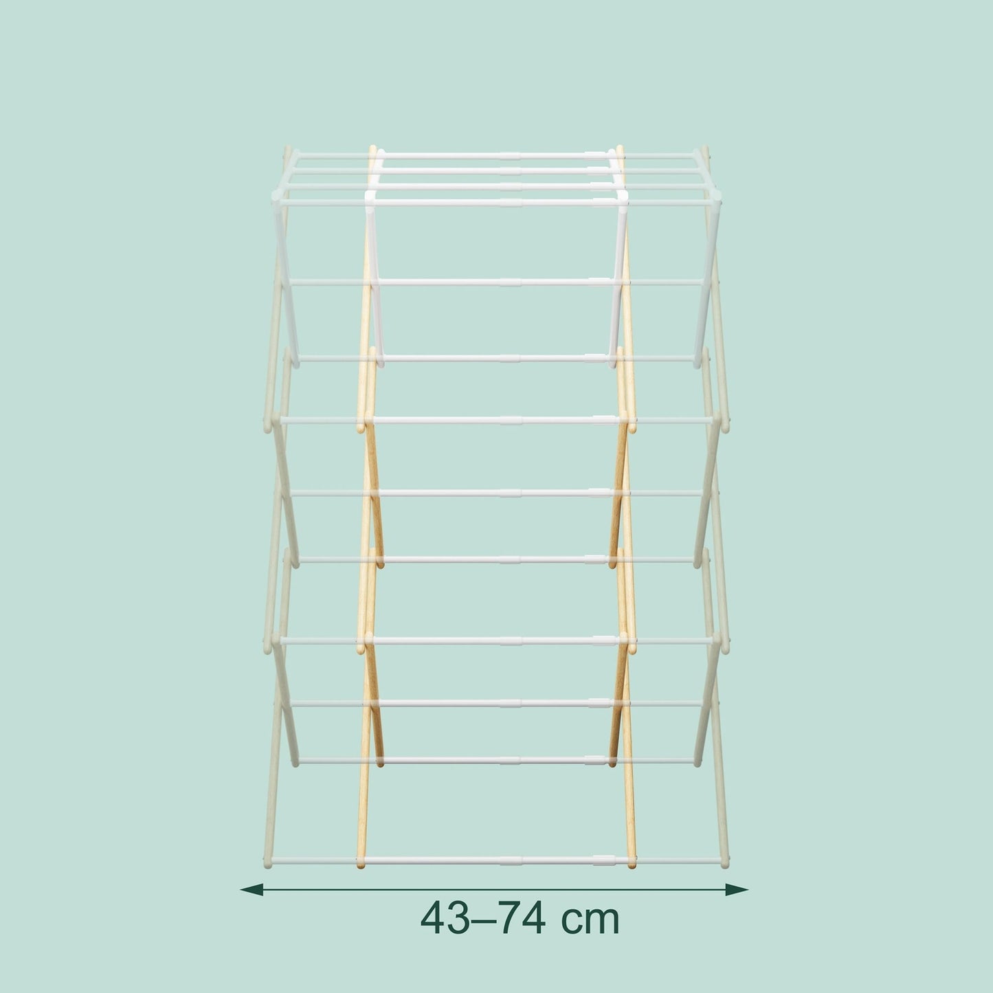 Foldable Drying Rack – Bamboo & Metal, 6 Tiers