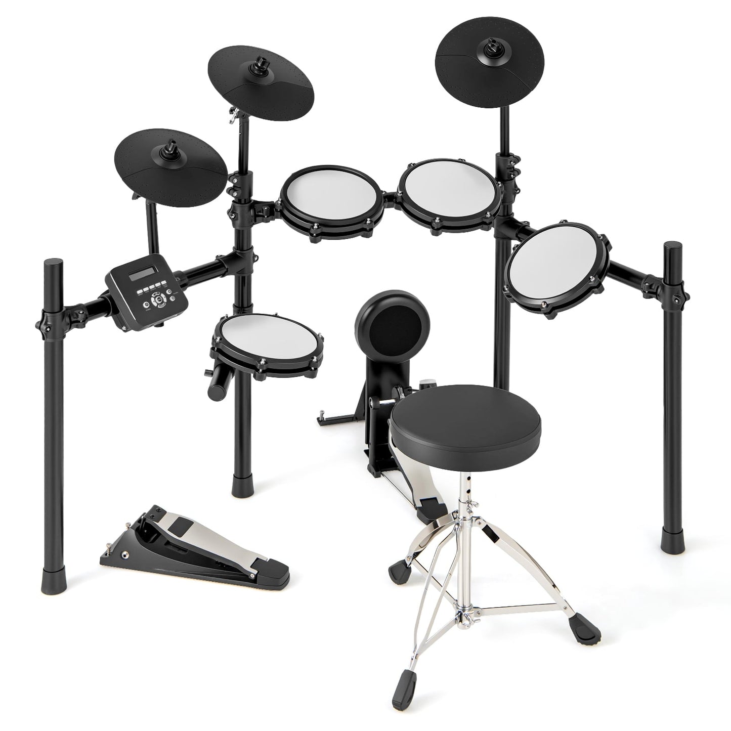 Foldable Electronic Drum Set with Mesh Pads, 225 Sounds