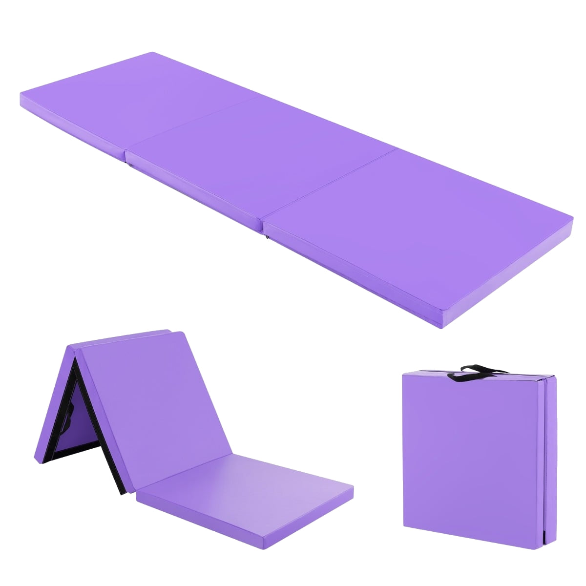 Foldable Exercise Mat, Portable with Handles, 180x60 cm