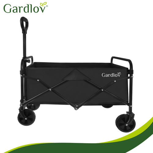 Foldable Garden Cart, 90L Capacity, 100kg Load, 4 Wheels
