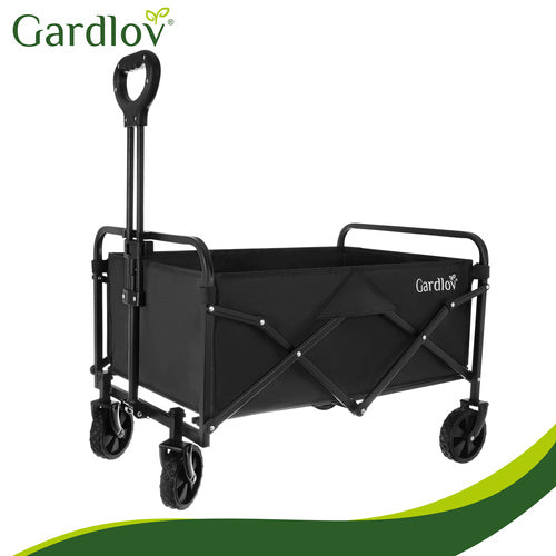 Foldable Garden Cart, 90L Capacity, 100kg Load, 4 Wheels