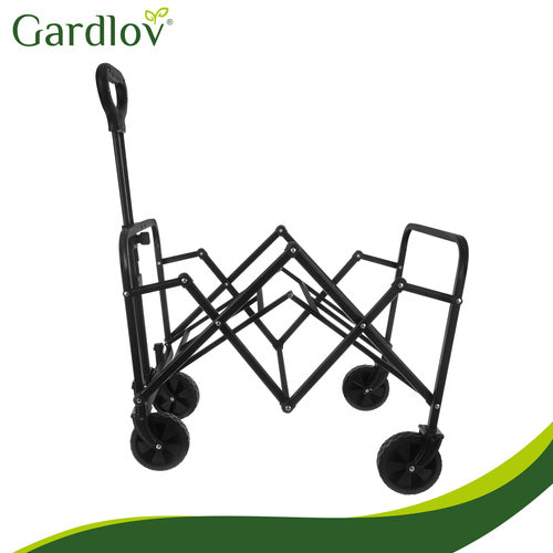 Foldable Garden Cart, 90L Capacity, 100kg Load, 4 Wheels