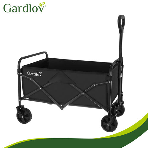 Foldable Garden Cart, 90L Capacity, 100kg Load, 4 Wheels
