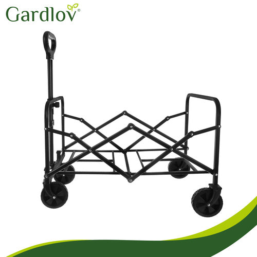 Foldable Garden Cart, 90L Capacity, 100kg Load, 4 Wheels