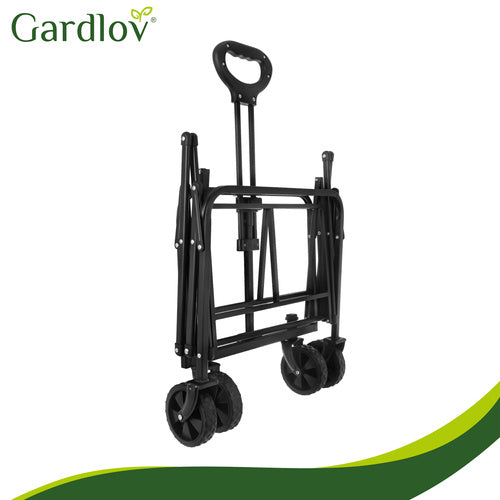 Foldable Garden Cart, 90L Capacity, 100kg Load, 4 Wheels
