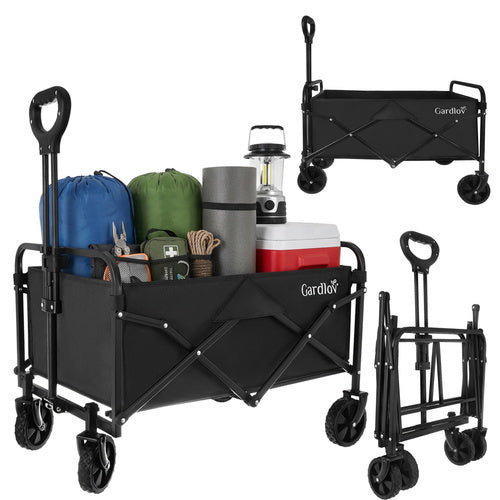 Foldable Garden Cart, 90L Capacity, 100kg Load, 4 Wheels