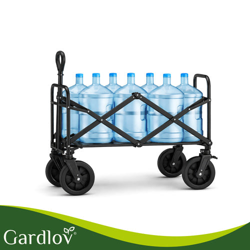 Foldable Garden Cart, 90L Capacity, 100kg Load, 4 Wheels