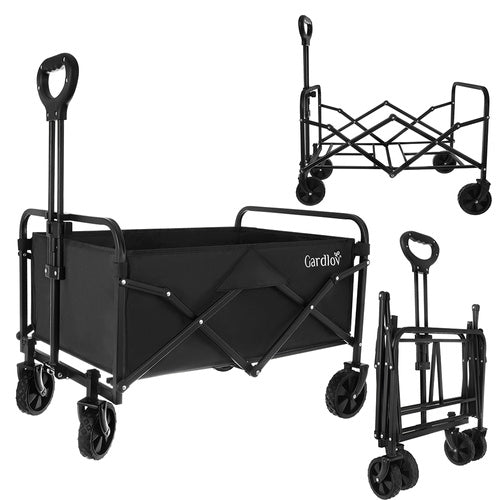 Foldable Garden Cart, 90L Capacity, 100kg Load, 4 Wheels
