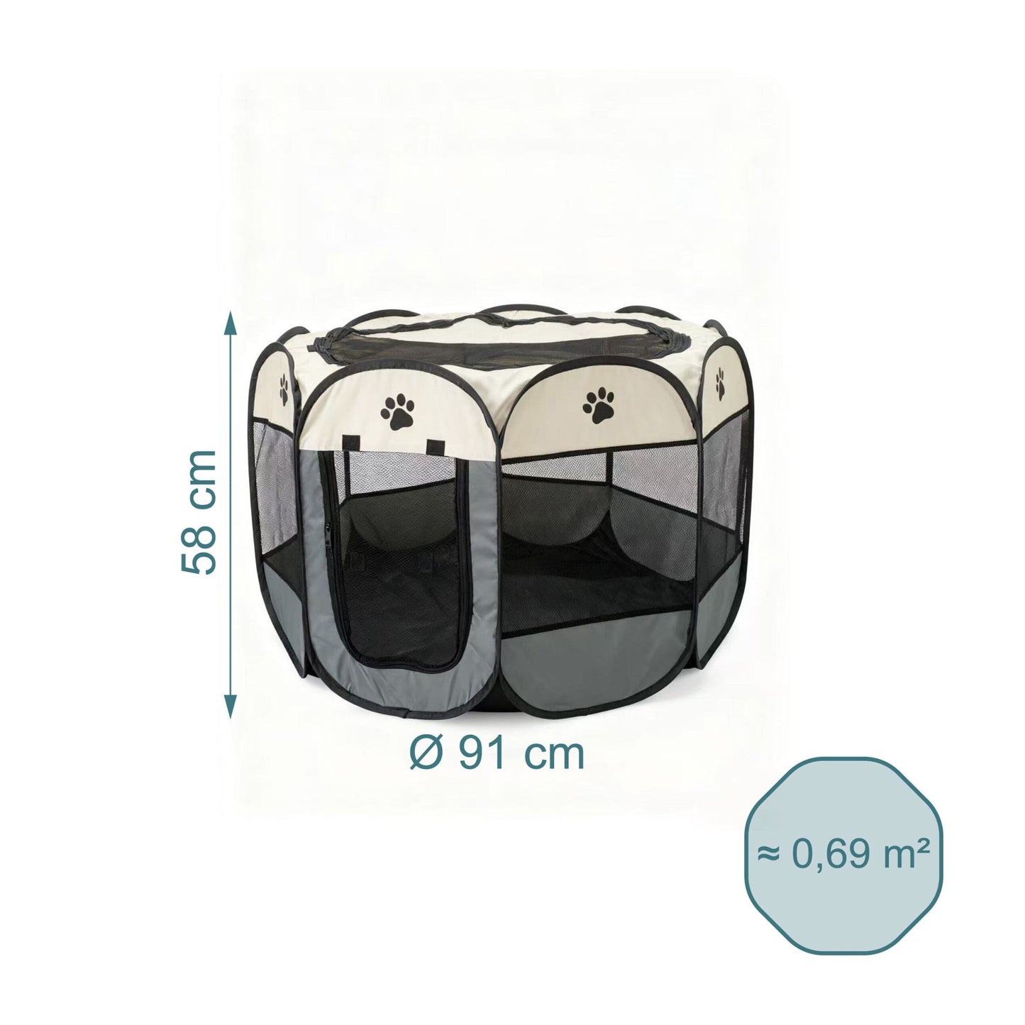 Foldable Indoor & Outdoor Pet Playpen, Weather-Resistant