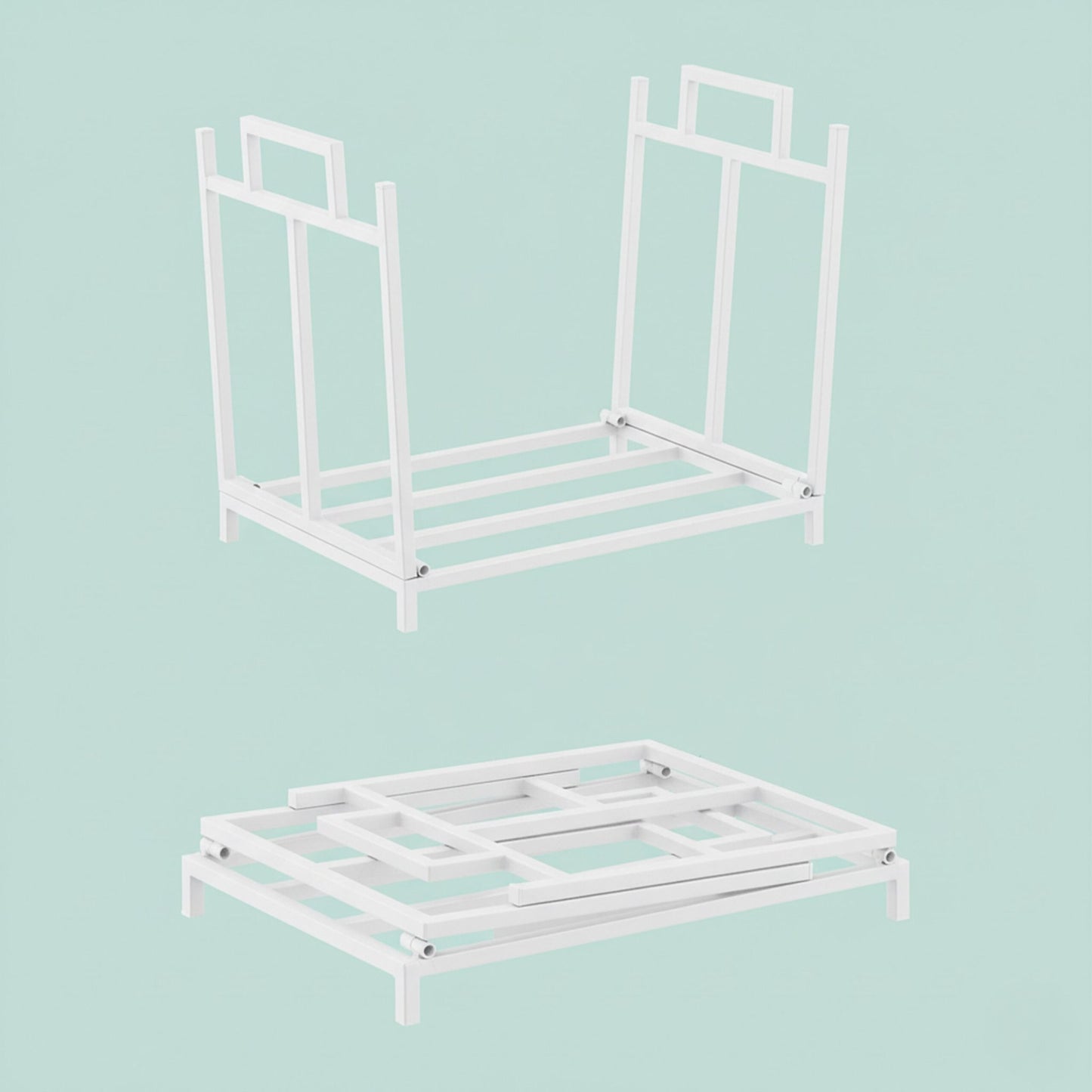Foldable Metal Log Rack – Space-Saving Firewood Storage