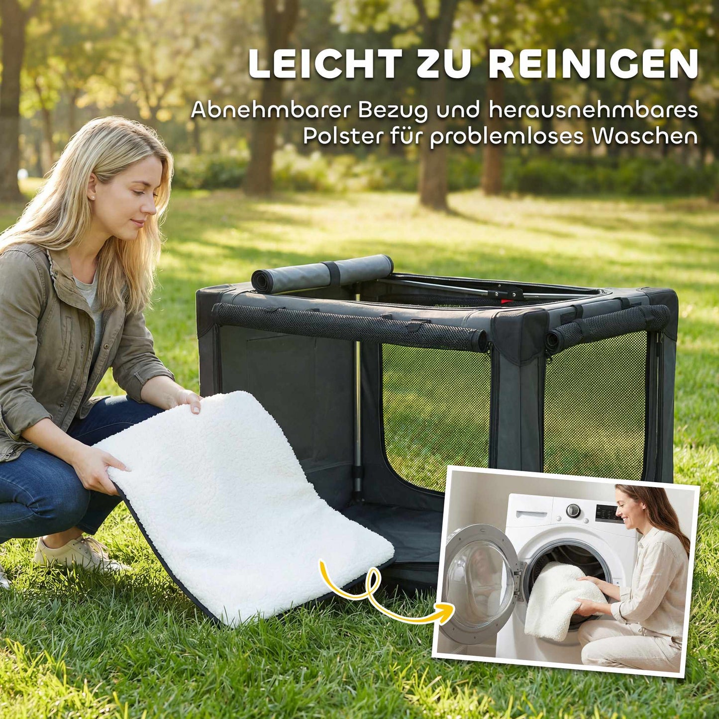 Foldable Pet Carrier, 600D Fabric, 90x64x64 cm, Green