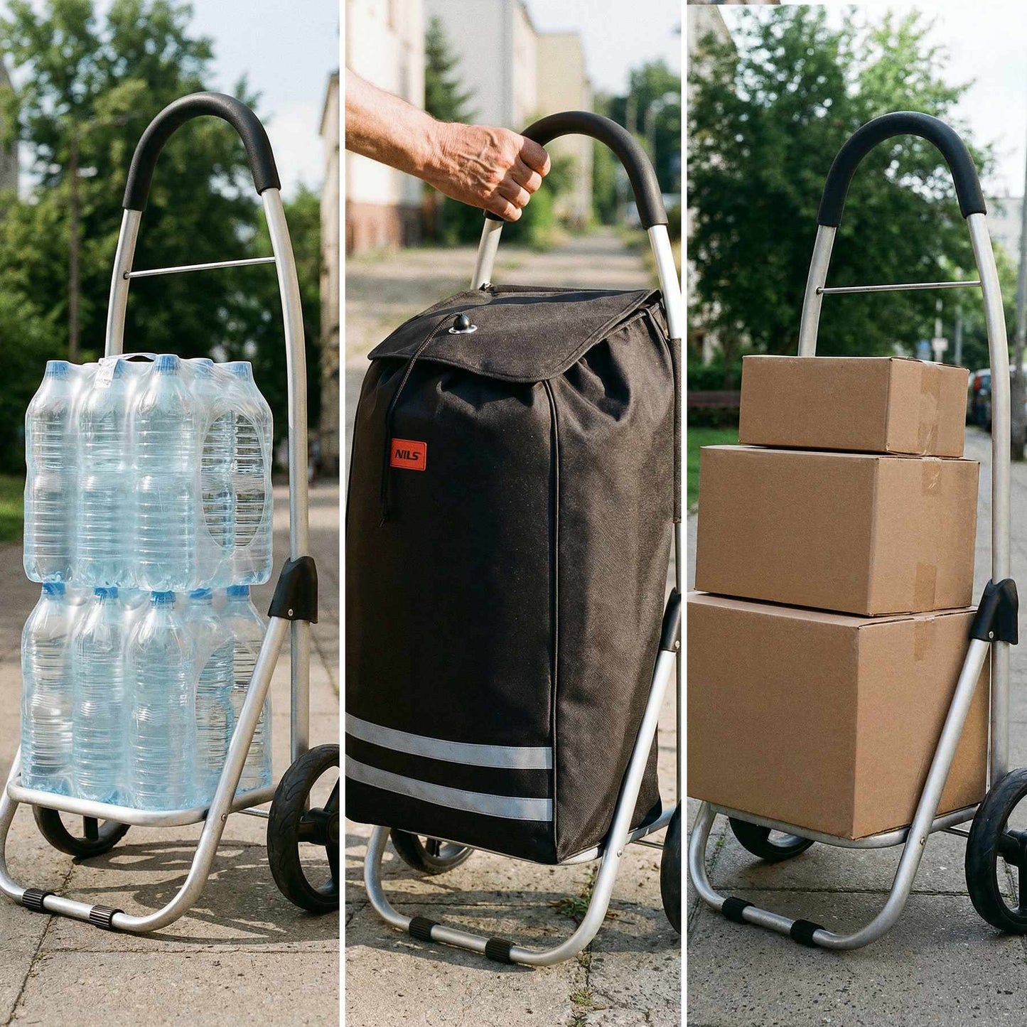 Foldable Shopping Trolley 45L Black, Thermal Interior