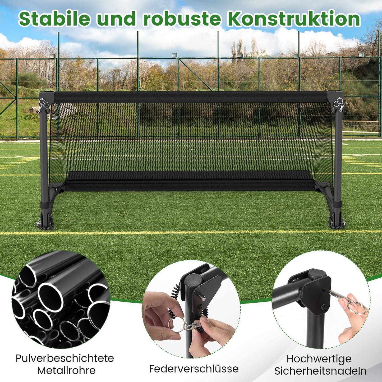Foldable Soccer Goal 100x50x47cm Metal Frame, PE Net
