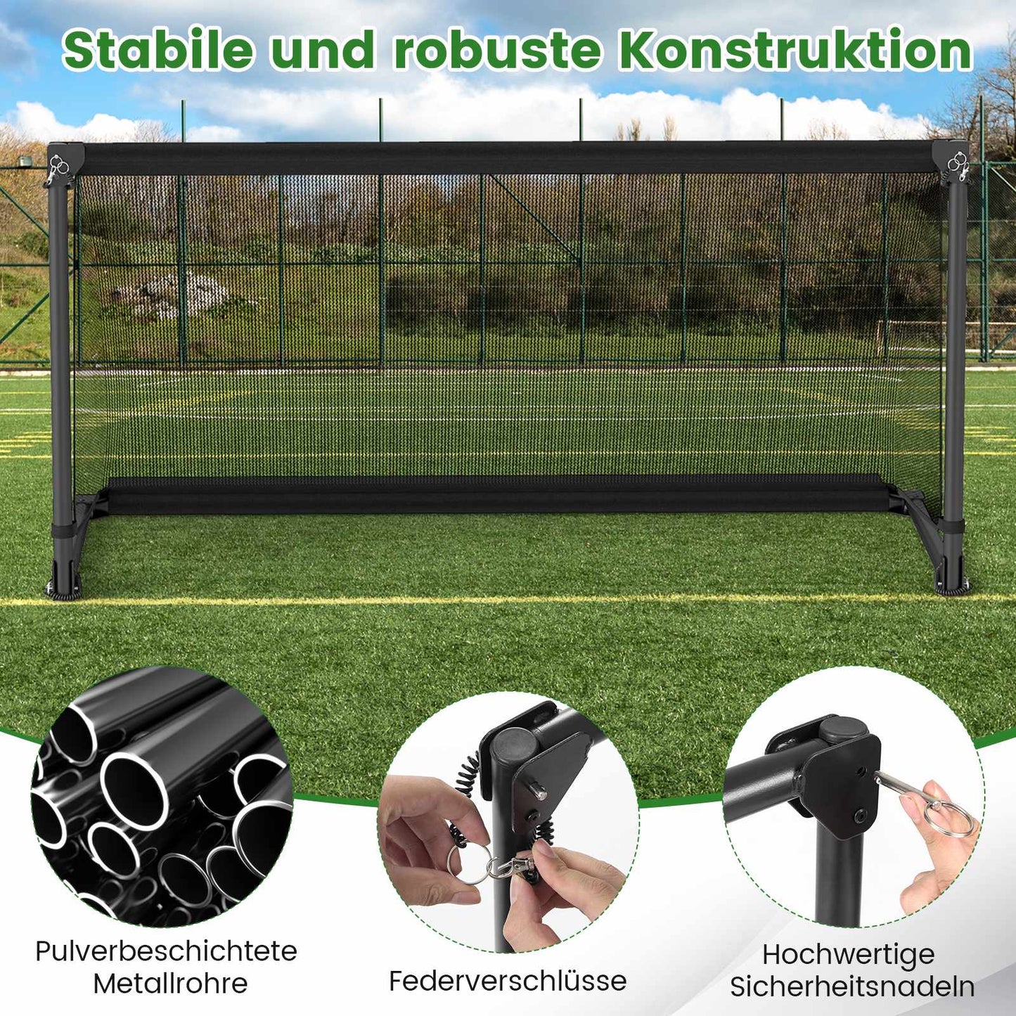 Foldable Soccer Goal 150x71x76cm Metal Frame PE Net
