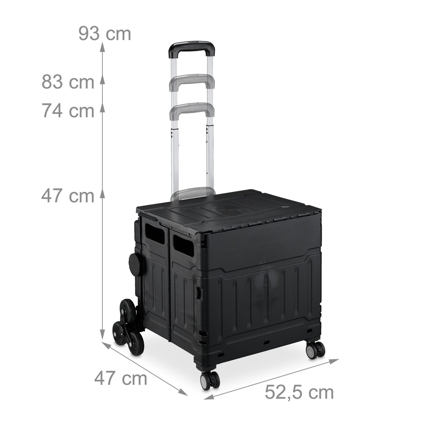 Foldable Stair-Climbing Shopping Cart with Telescopic Handle