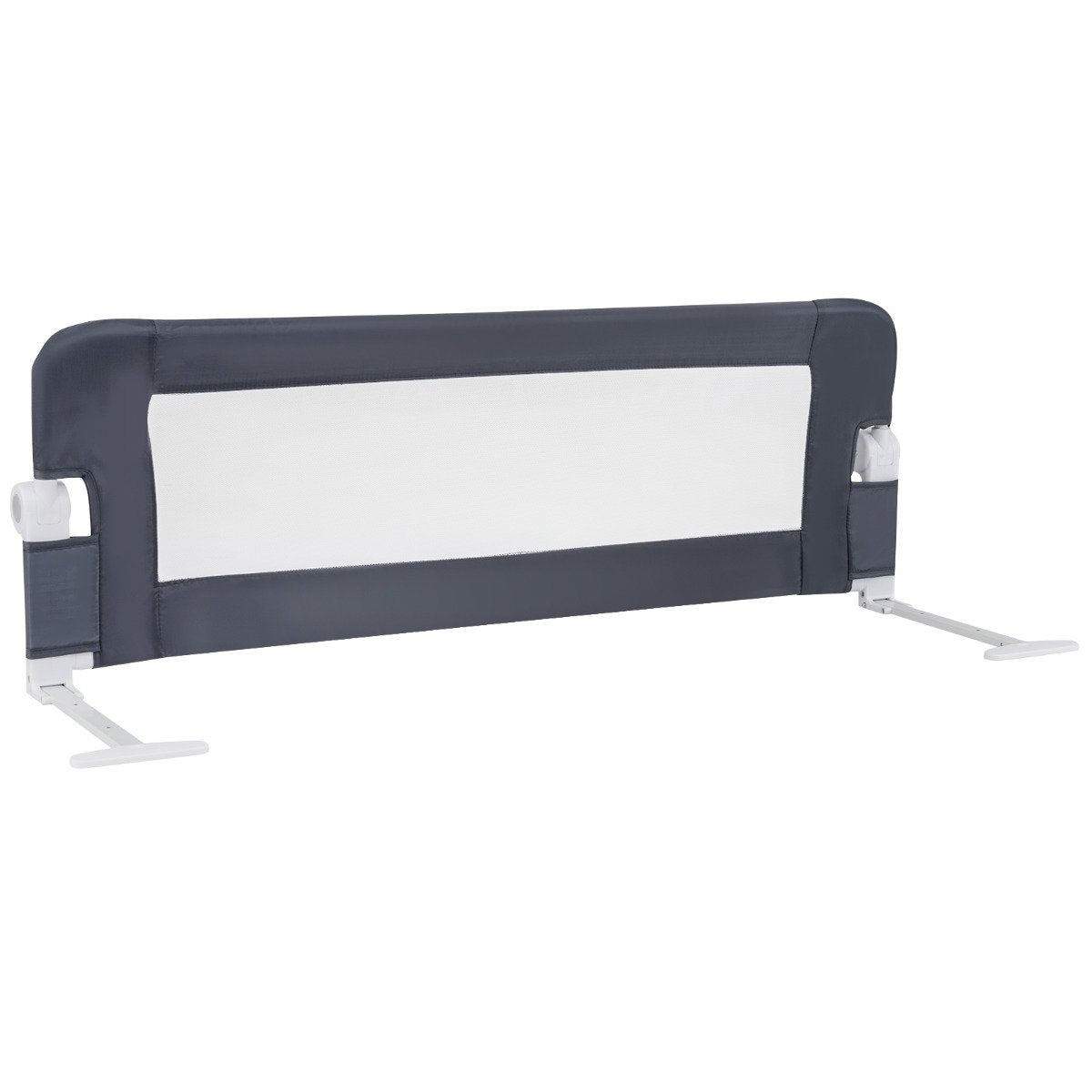 Foldable Toddler Bed Rail with Adjustable Straps, 121x40.5x42 cm, Gray