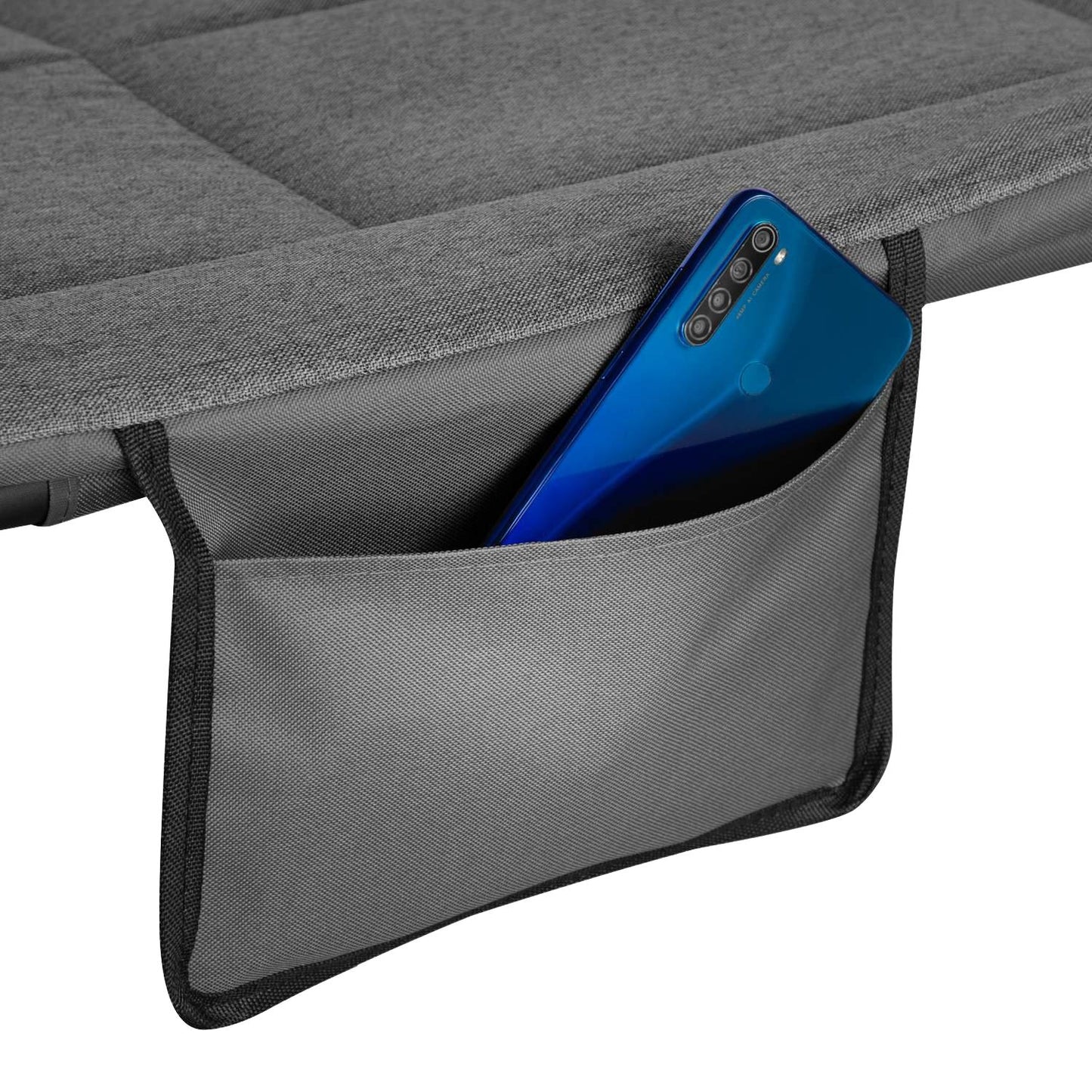Foldable Tourist Bed, Grey, 200 cm