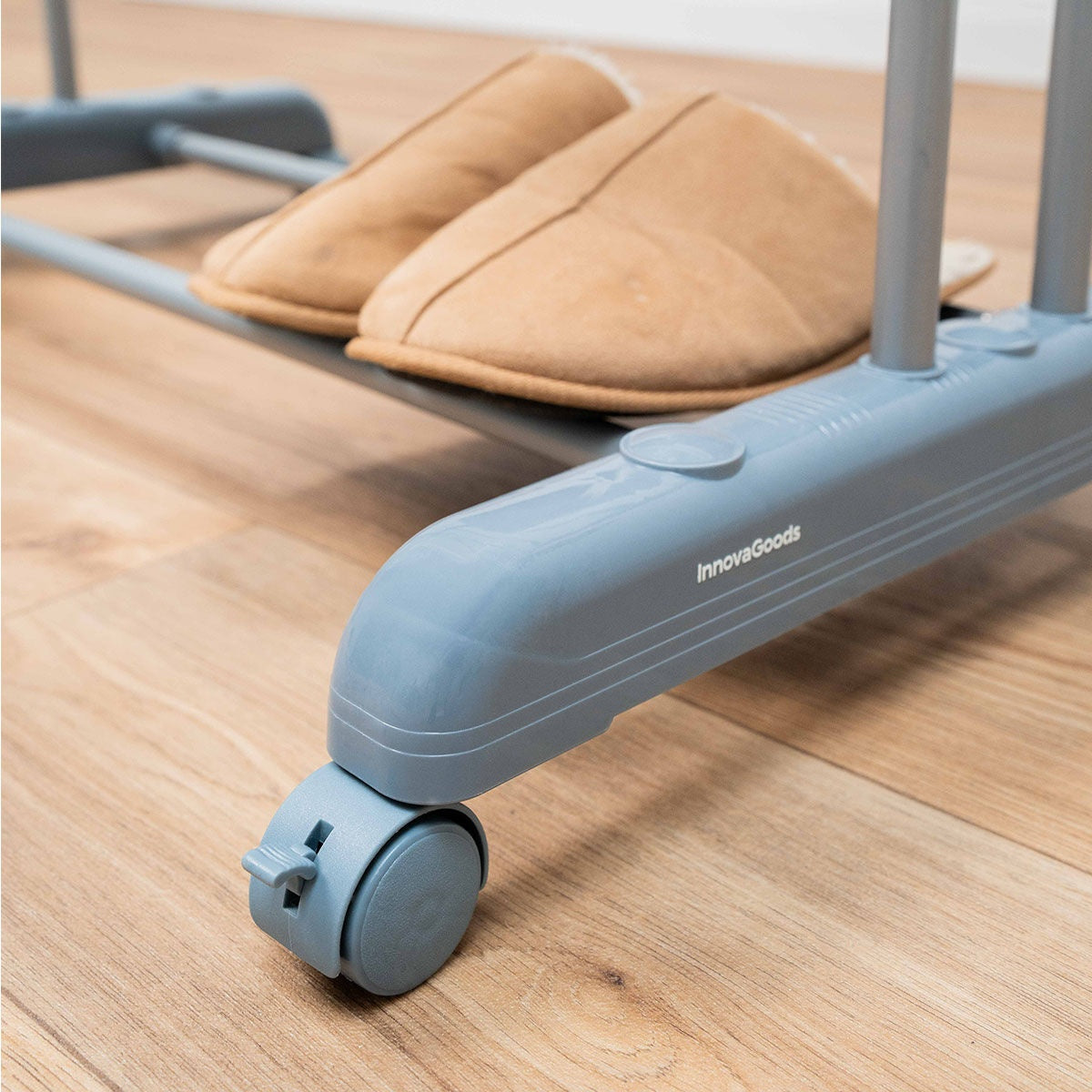 Foldable Vertical Clothes Drying Rack with Wheels, 30 Bars