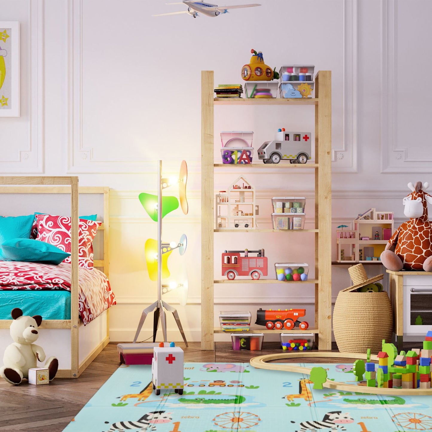 Foldable animal play mat