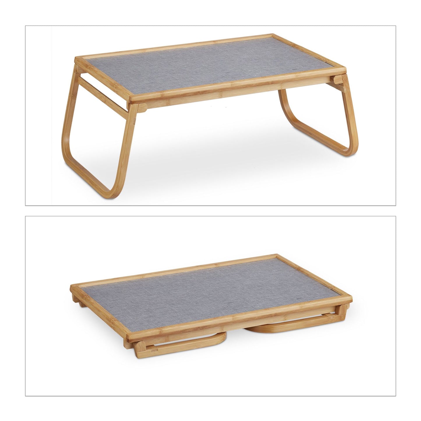 Foldable bamboo bed tray