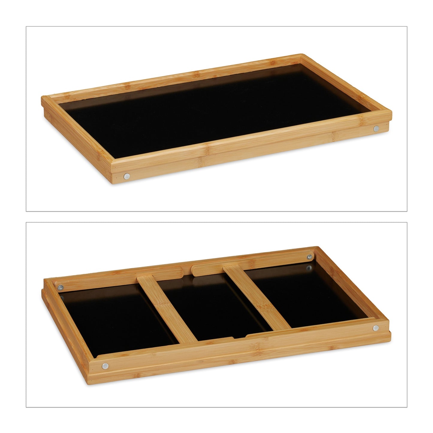 Foldable bamboo bed tray