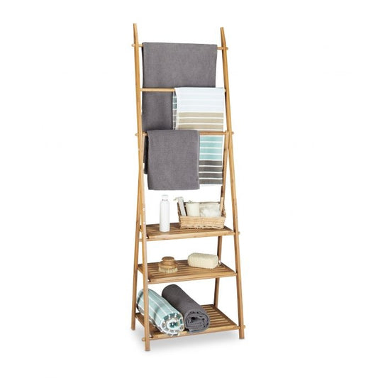Foldable bamboo towel rail