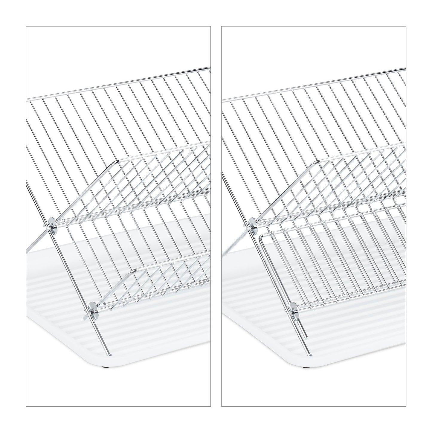 Foldable dish rack with drip tray