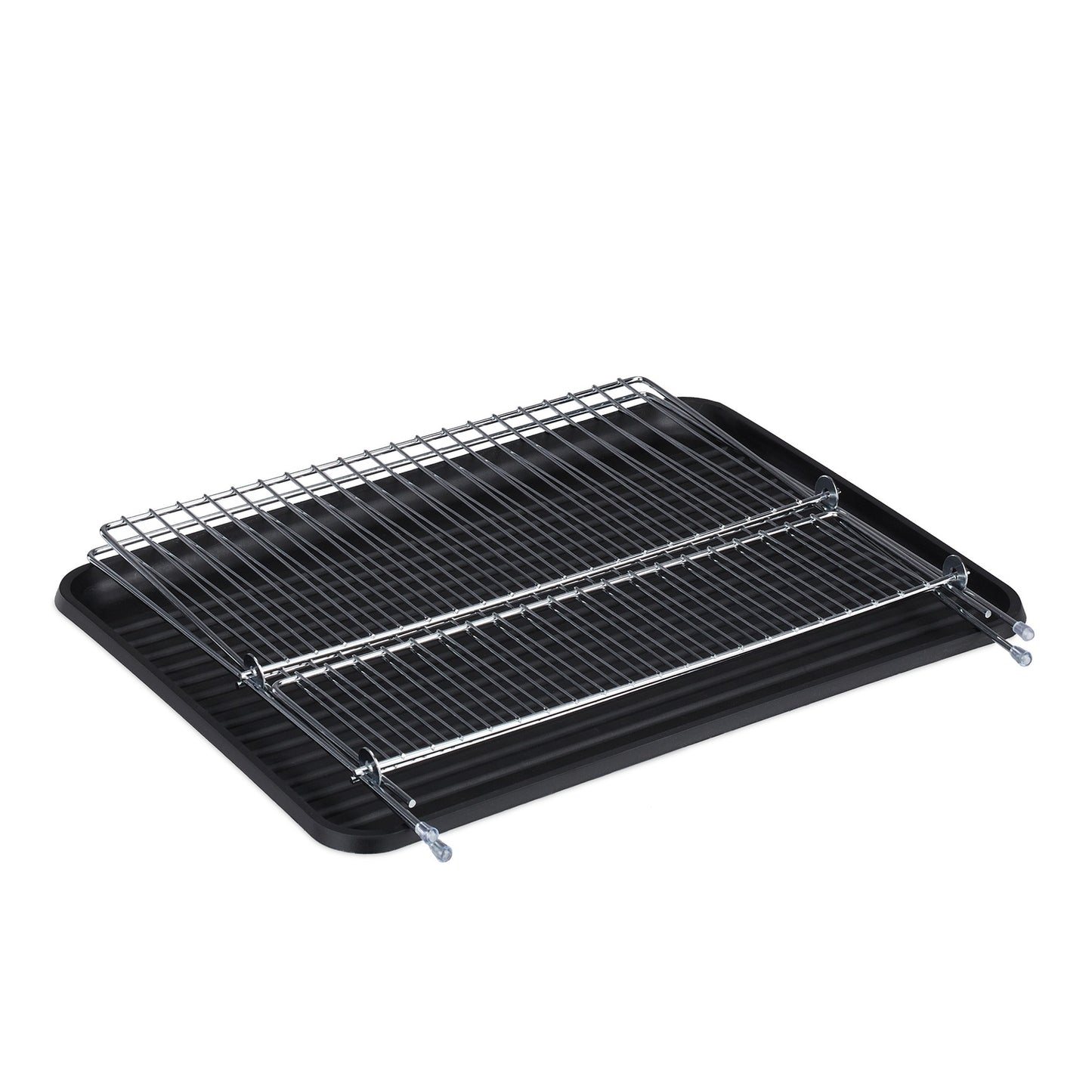 Foldable dish rack with drip tray