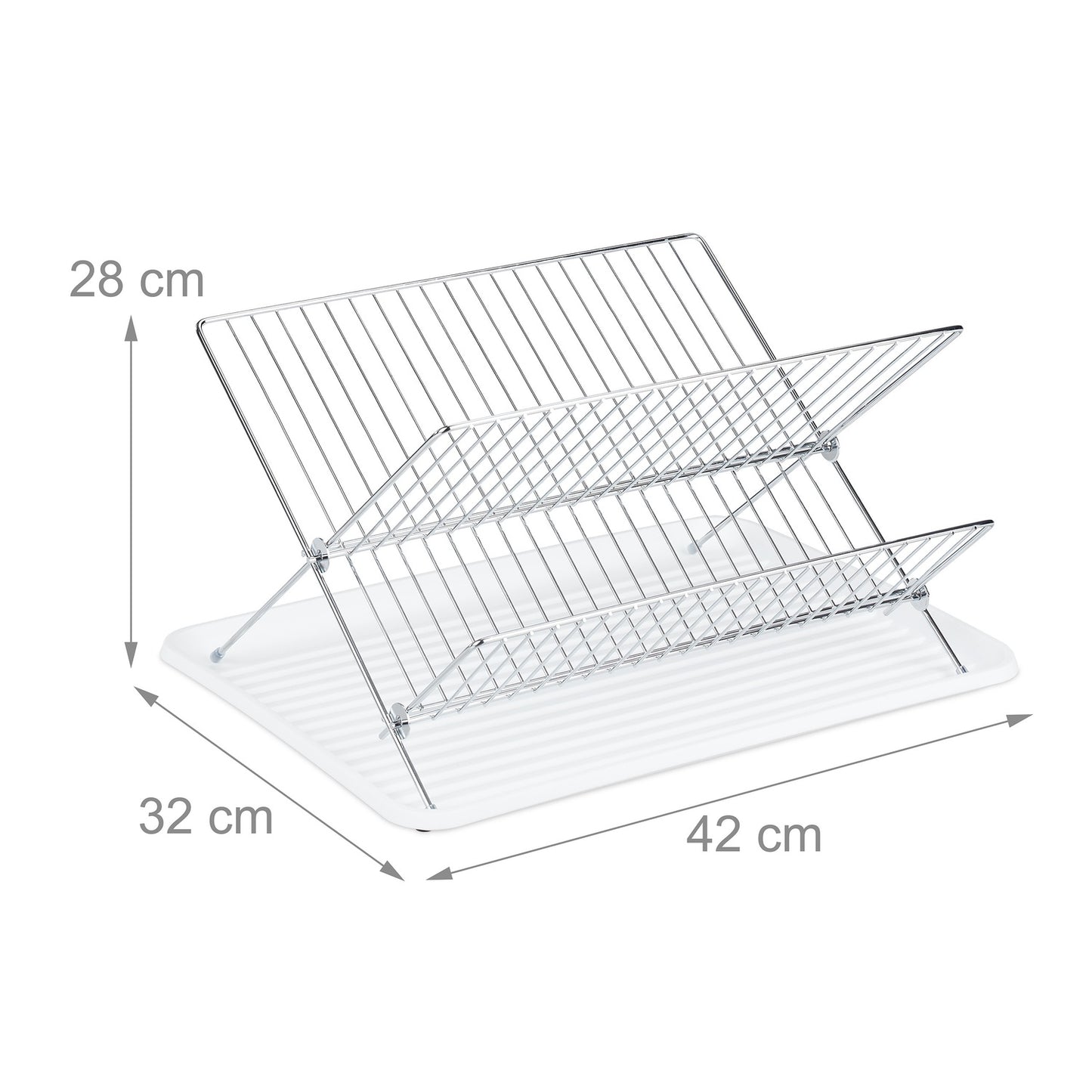 Foldable dish rack with drip tray