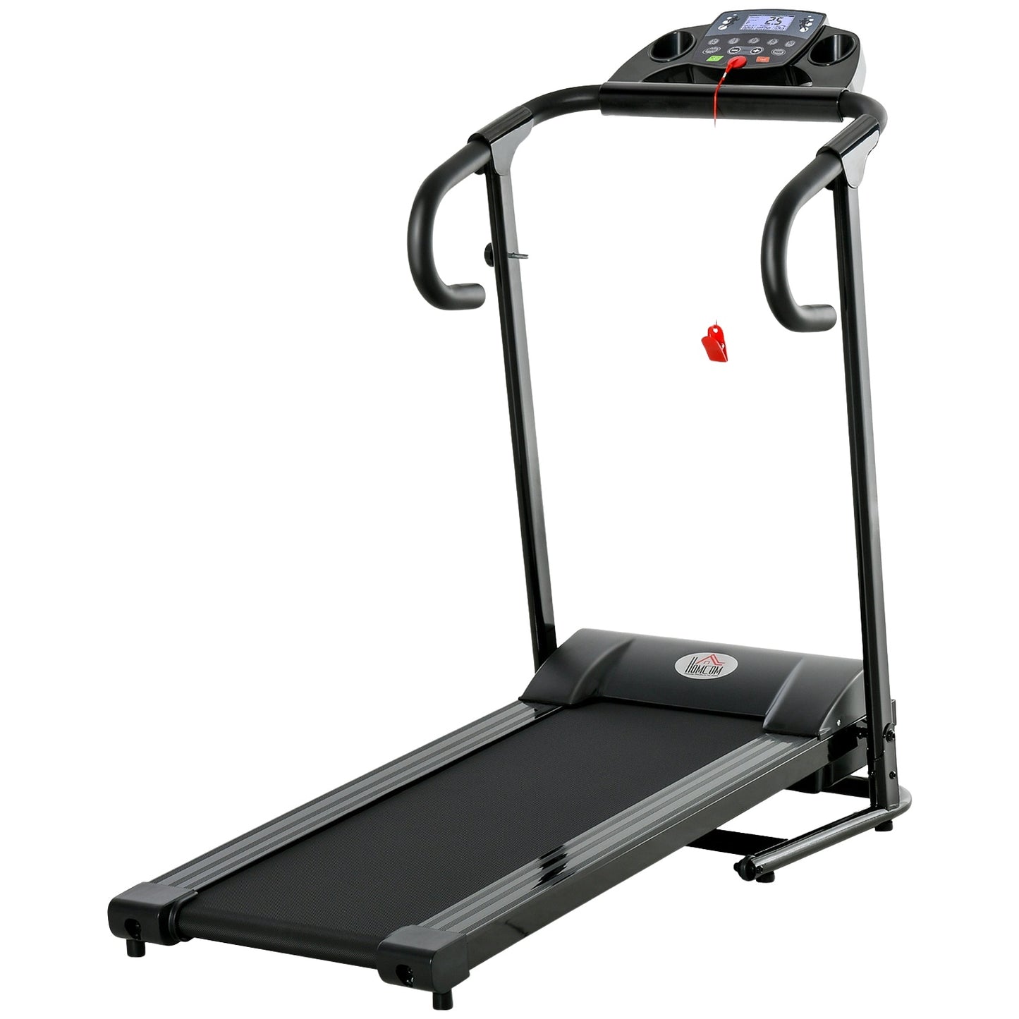 Foldable electric treadmill, 500W, LCD, Phone holder, Black