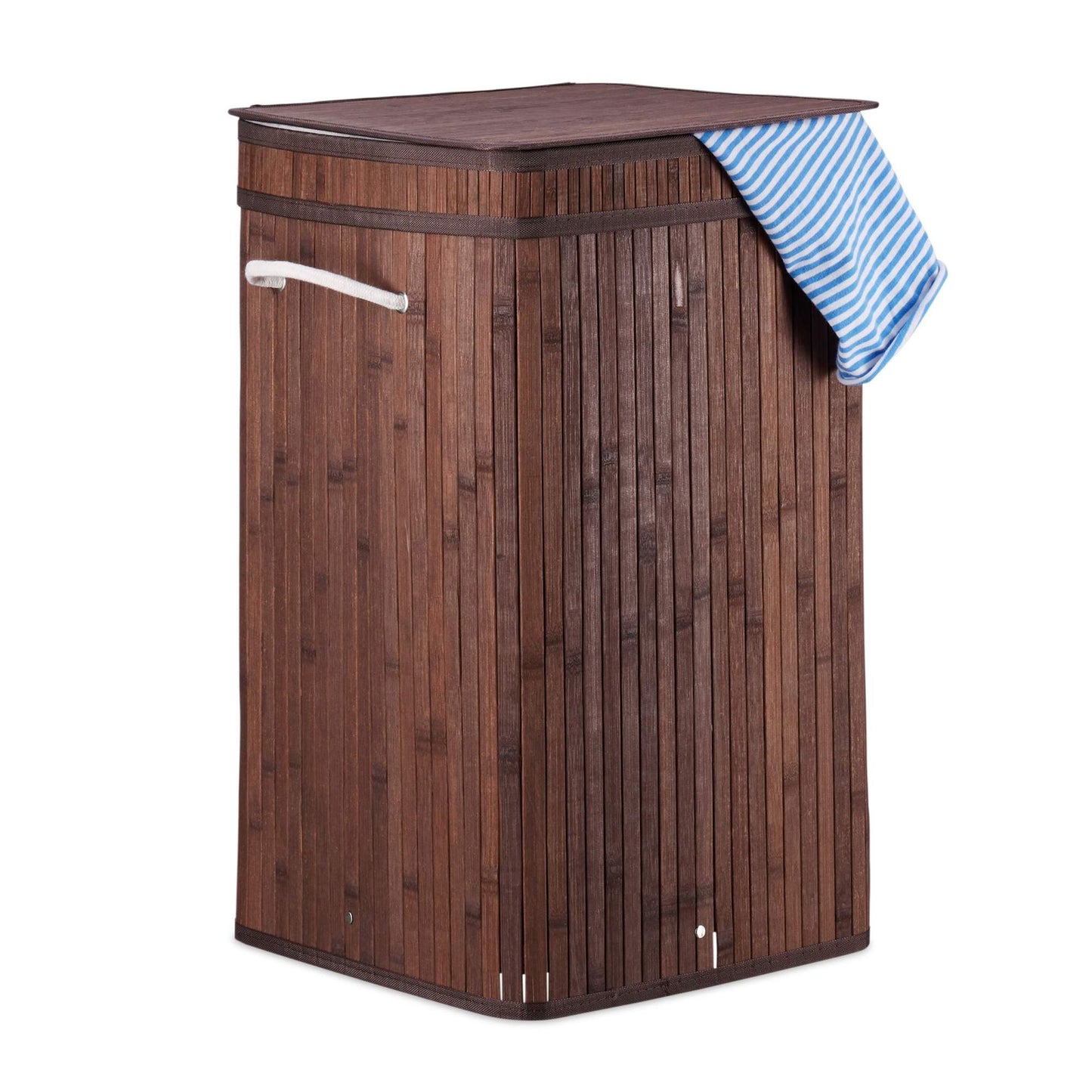 Foldable laundry basket bamboo