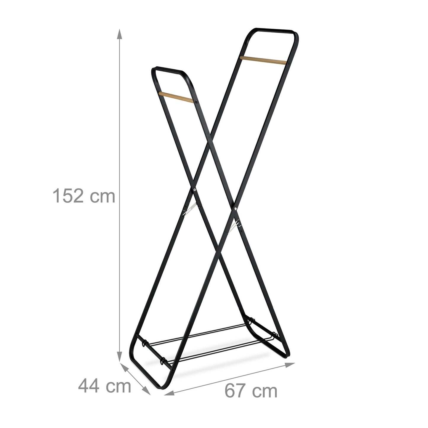 Foldable metal clothes rack