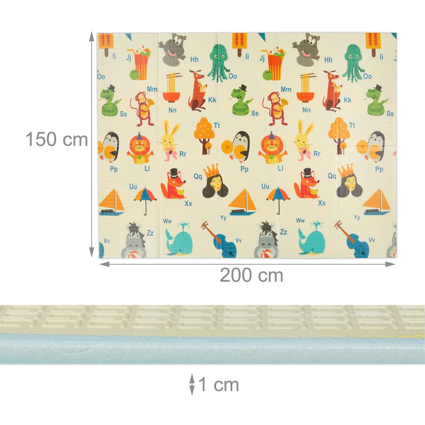Foldable play mat Animals, road, ABC