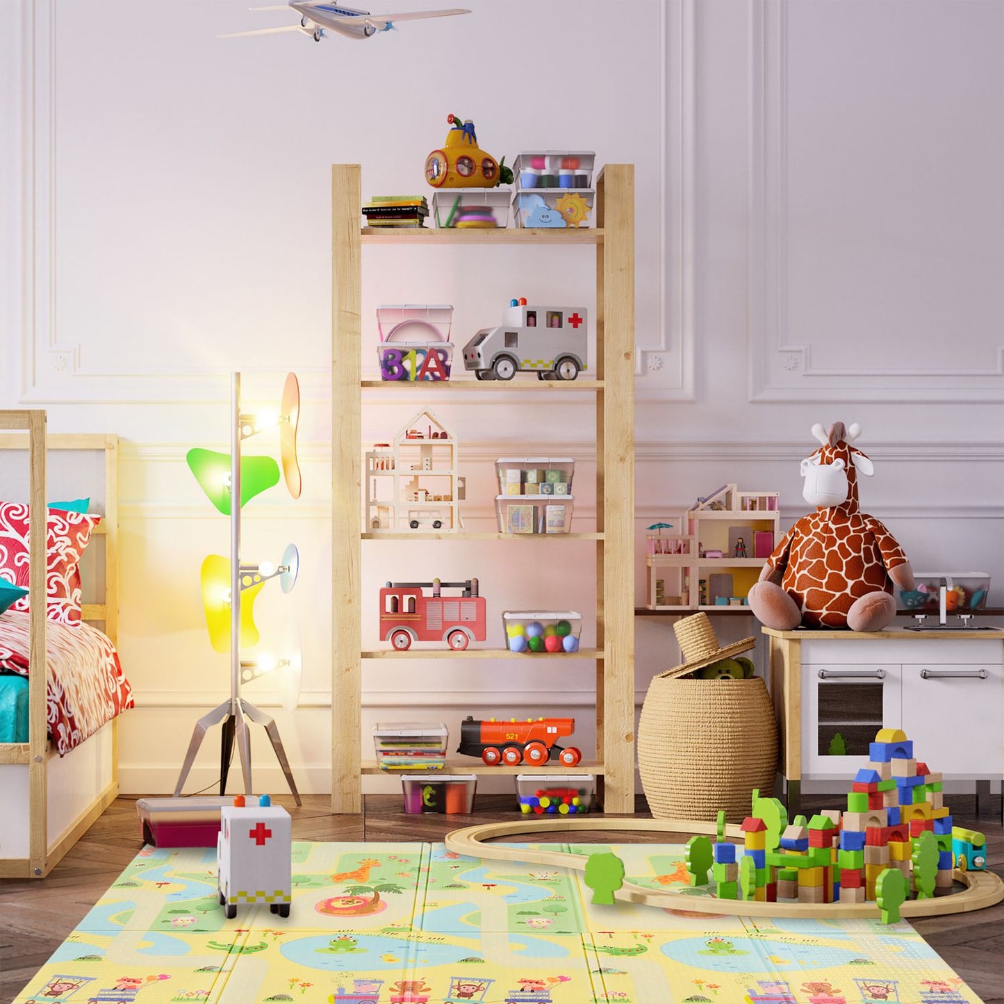 Foldable play mat Animals, road, ABC