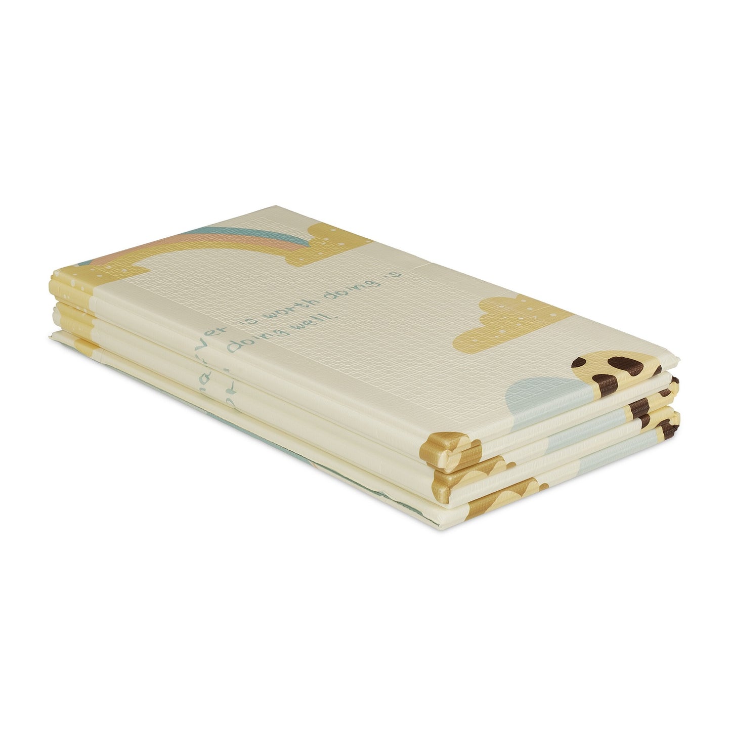 Foldable play mat with animal motifs
