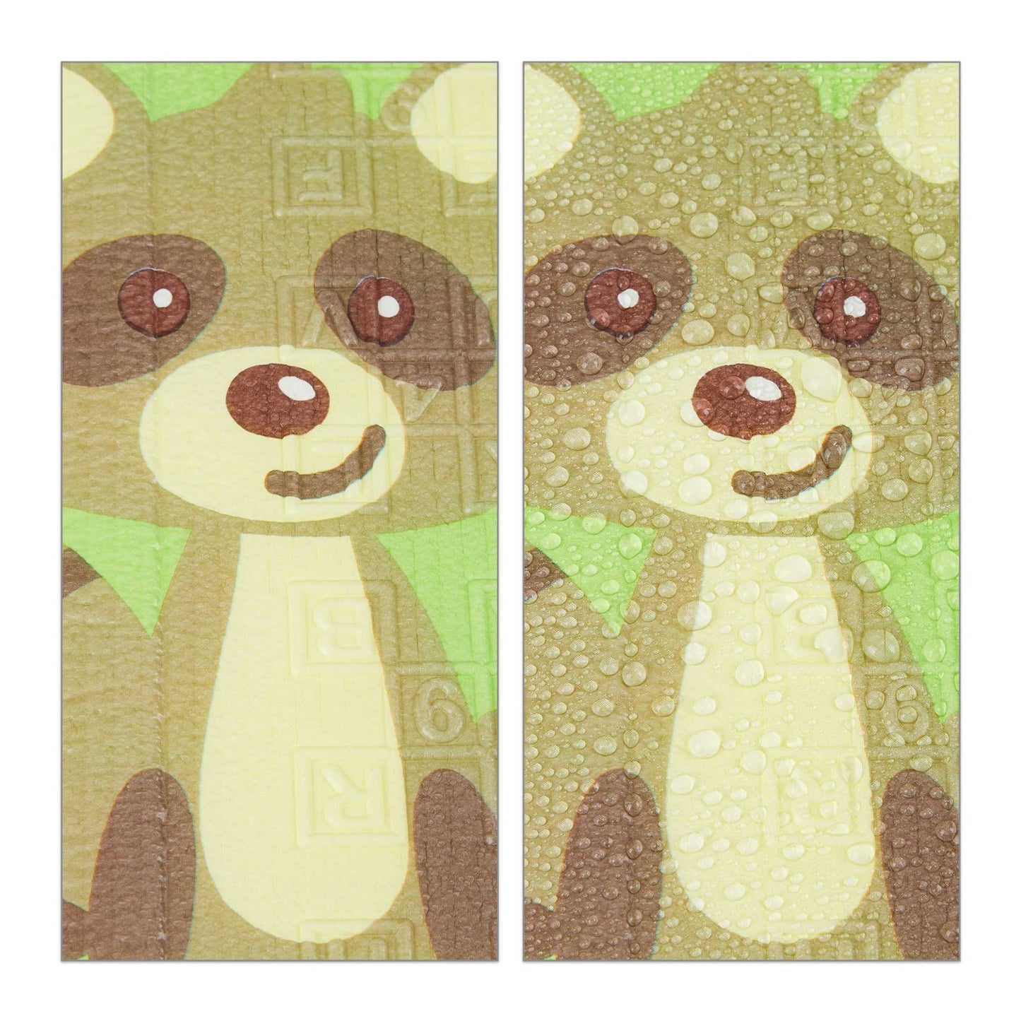 Foldable play mat with animal motifs