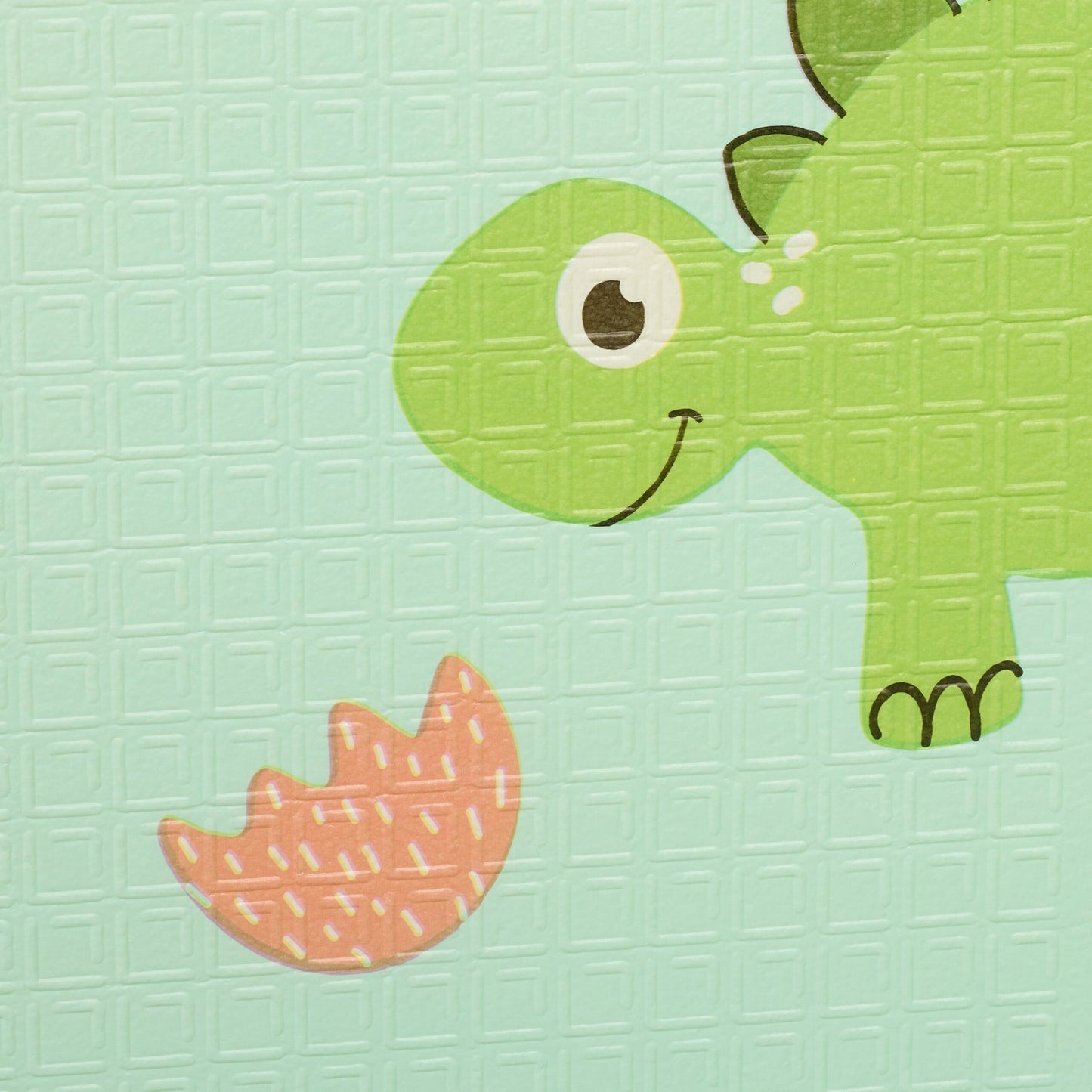 Foldable play mat with dinosaur and train