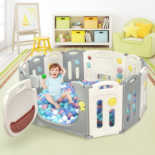 Foldable playpen with 12 panels baby playpen portable play fence