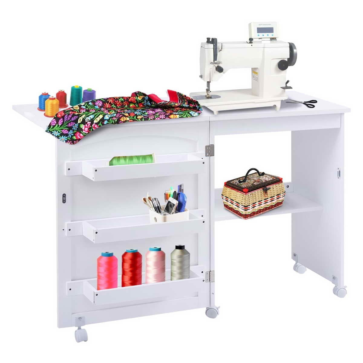 Foldable sewing machine table sewing table multi-purpose table desk work table