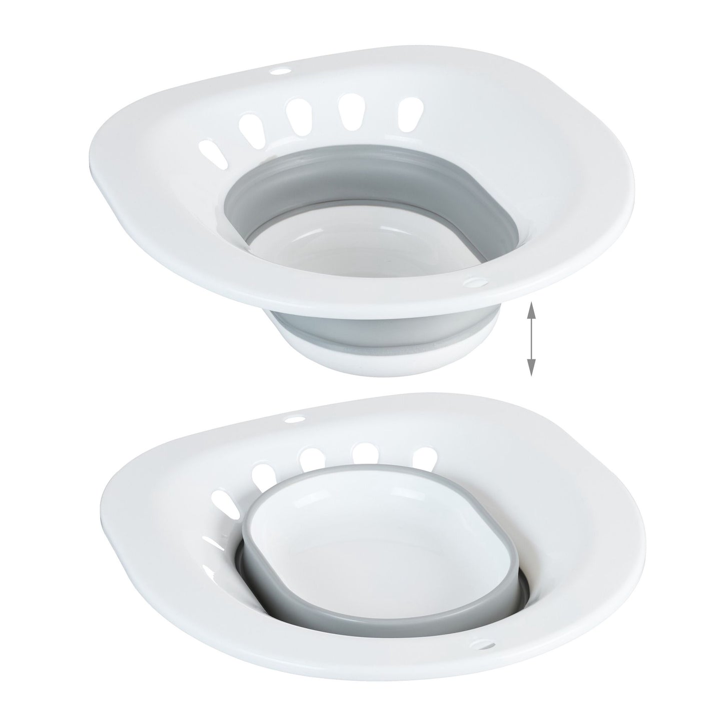 Foldable sitz bath for the toilet