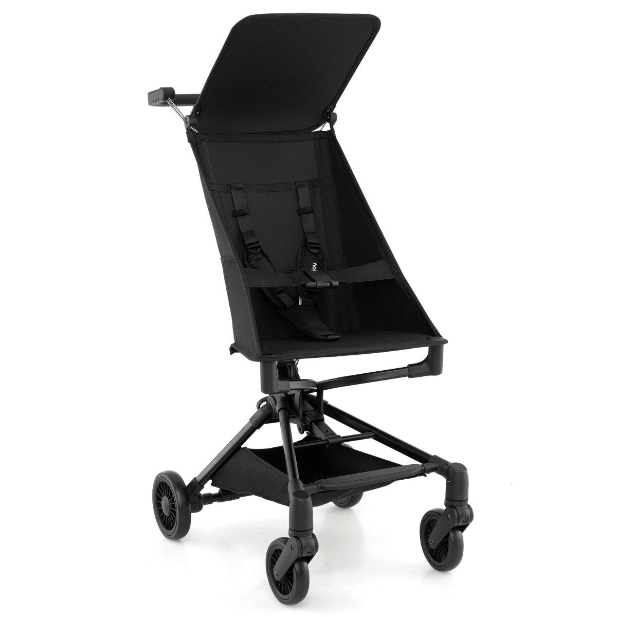 Foldable stroller with adjustable and removable canopy travel buggy