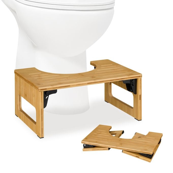 Foldable toilet stool made of bamboo