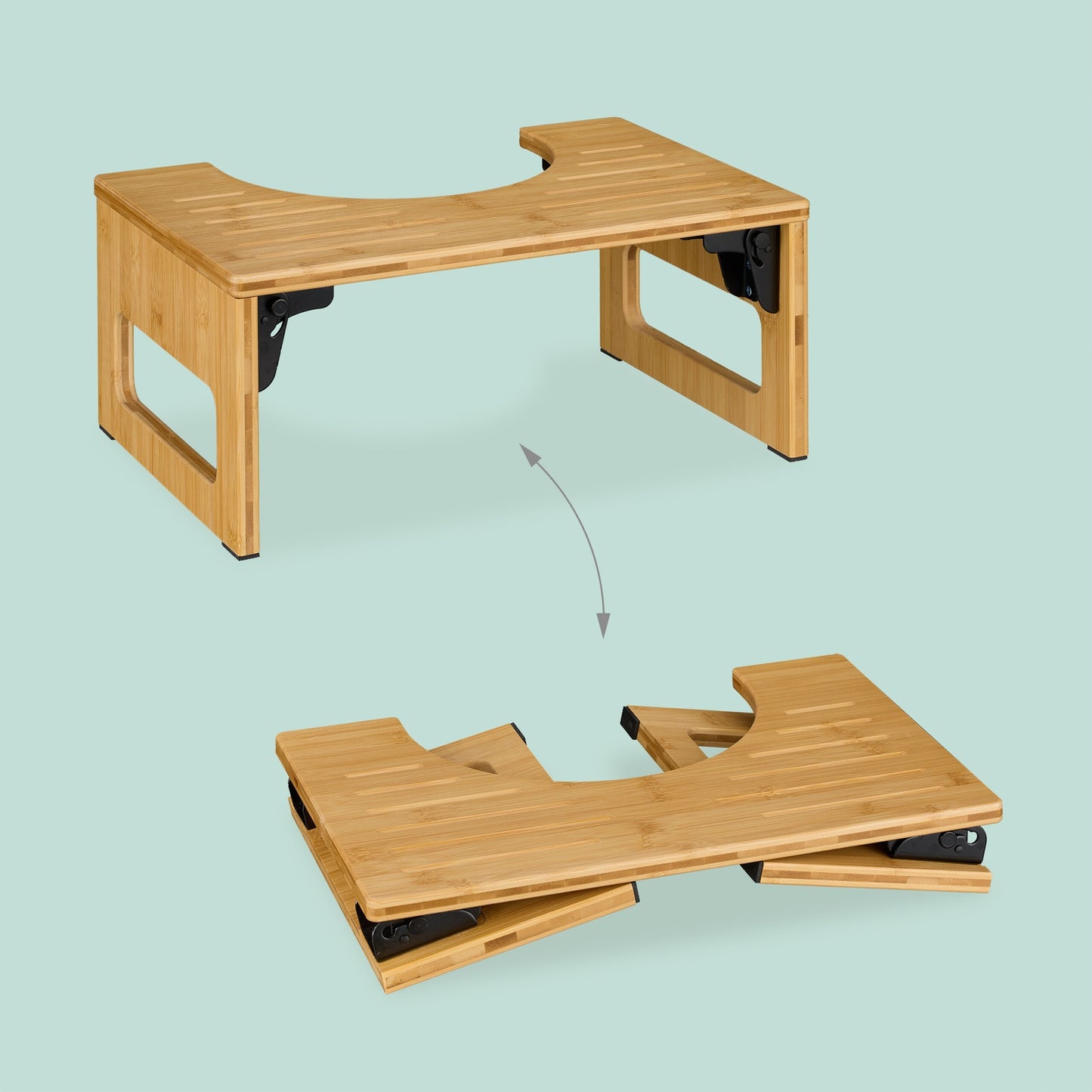 Foldable toilet stool made of bamboo