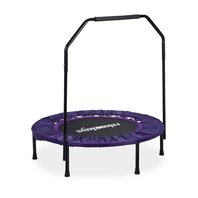Foldable trampoline with handle